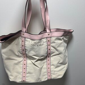 Victoria's Secret Pink and White Studded Tote